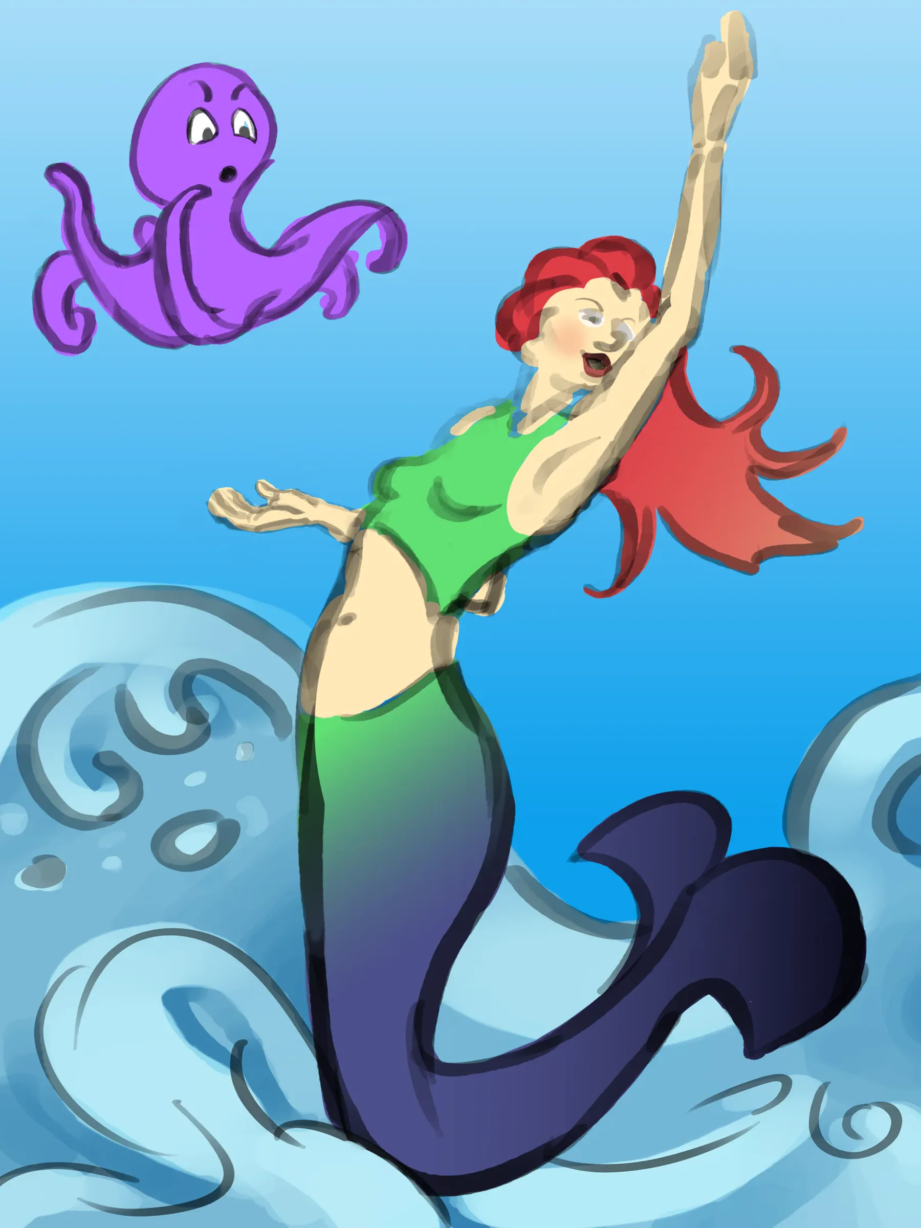 Mermaid Evolution — Illustration by Azim Cebeci